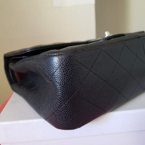 Chanel jumbo classic double flap black caviar silver hw bag - Picture 9 of 15